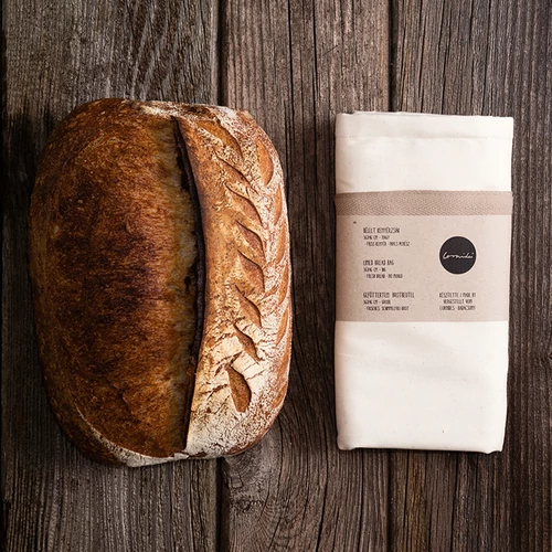 Small blue pattern, screen printed, hand printed bread storage bag