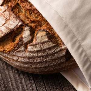 kenyérzsák, breadbag, brotbeutel, olcsó, bélelt, kenyér, kovász