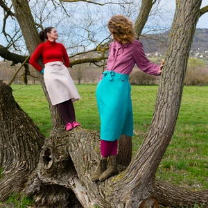 őszi szoknya fashion, A-line, red skirt
