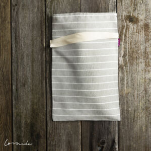 natural brown striped bread bag with white stripes